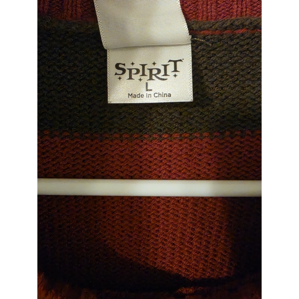 Nightmare On Elm Street Freddy Krueger Sweater L Burgundy Green Stripe Spirit - Picture 4 of 6
